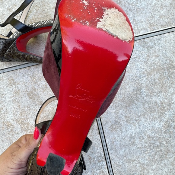 Christian Louboutin 150 suede and python pumps - Picture 12 of 16